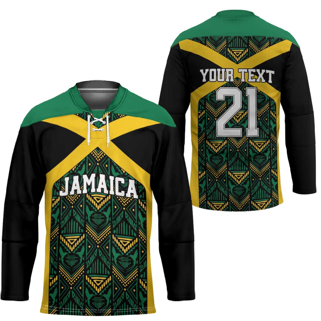 Afro-Jamaicans Football Custom Hockey Jersey Black Ethnic Motifs