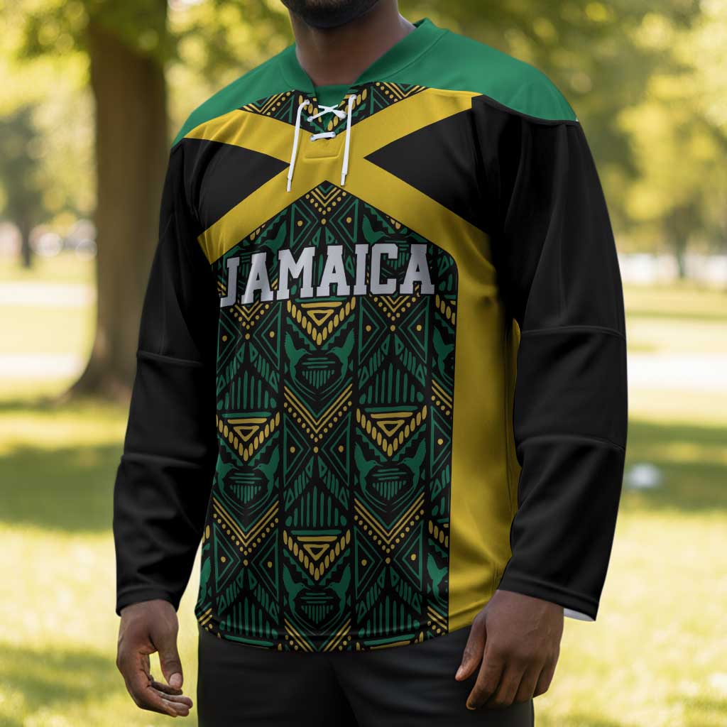 Afro-Jamaicans Football Custom Hockey Jersey Black Ethnic Motifs