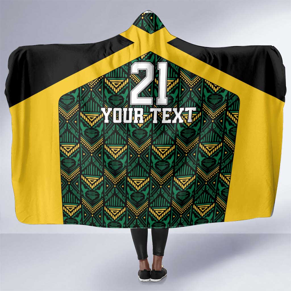 Afro-Jamaicans Football Custom Hooded Blanket Black Ethnic Motifs