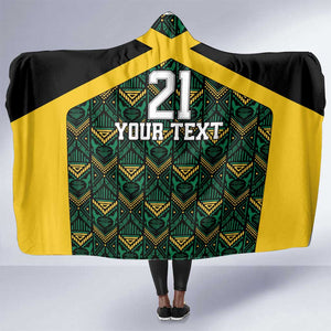 Afro-Jamaicans Football Custom Hooded Blanket Black Ethnic Motifs