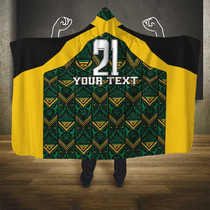 Afro-Jamaicans Football Custom Hooded Blanket Black Ethnic Motifs