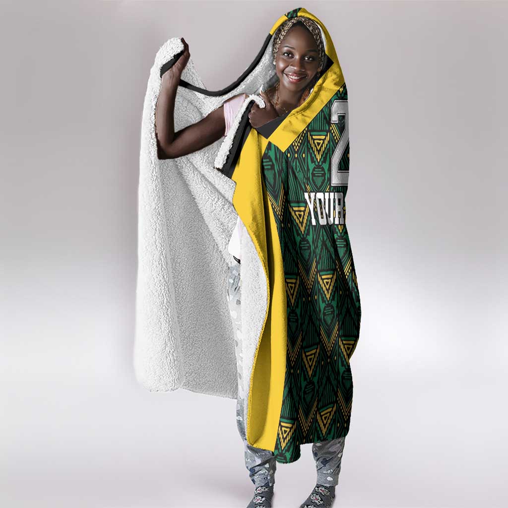Afro-Jamaicans Football Custom Hooded Blanket Black Ethnic Motifs