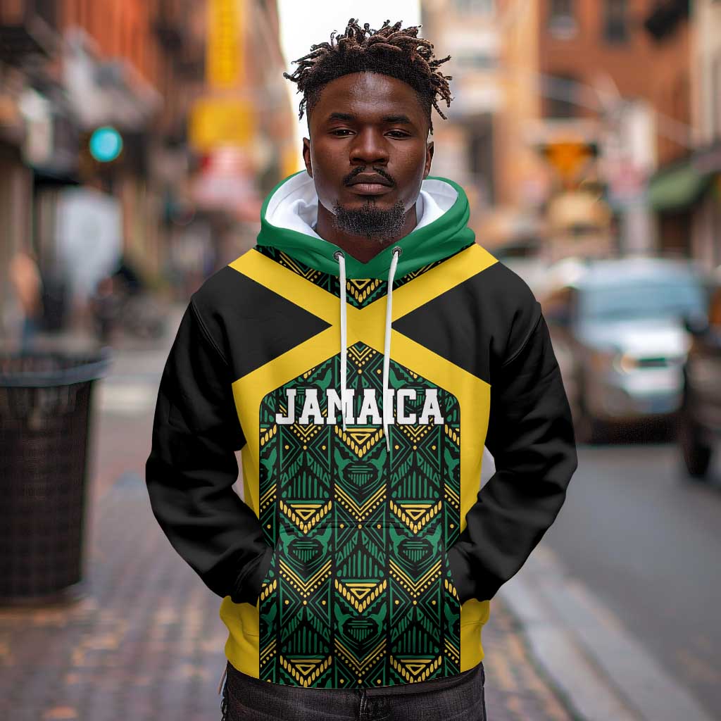 Afro-Jamaicans Football Custom Hoodie Black Ethnic Motifs