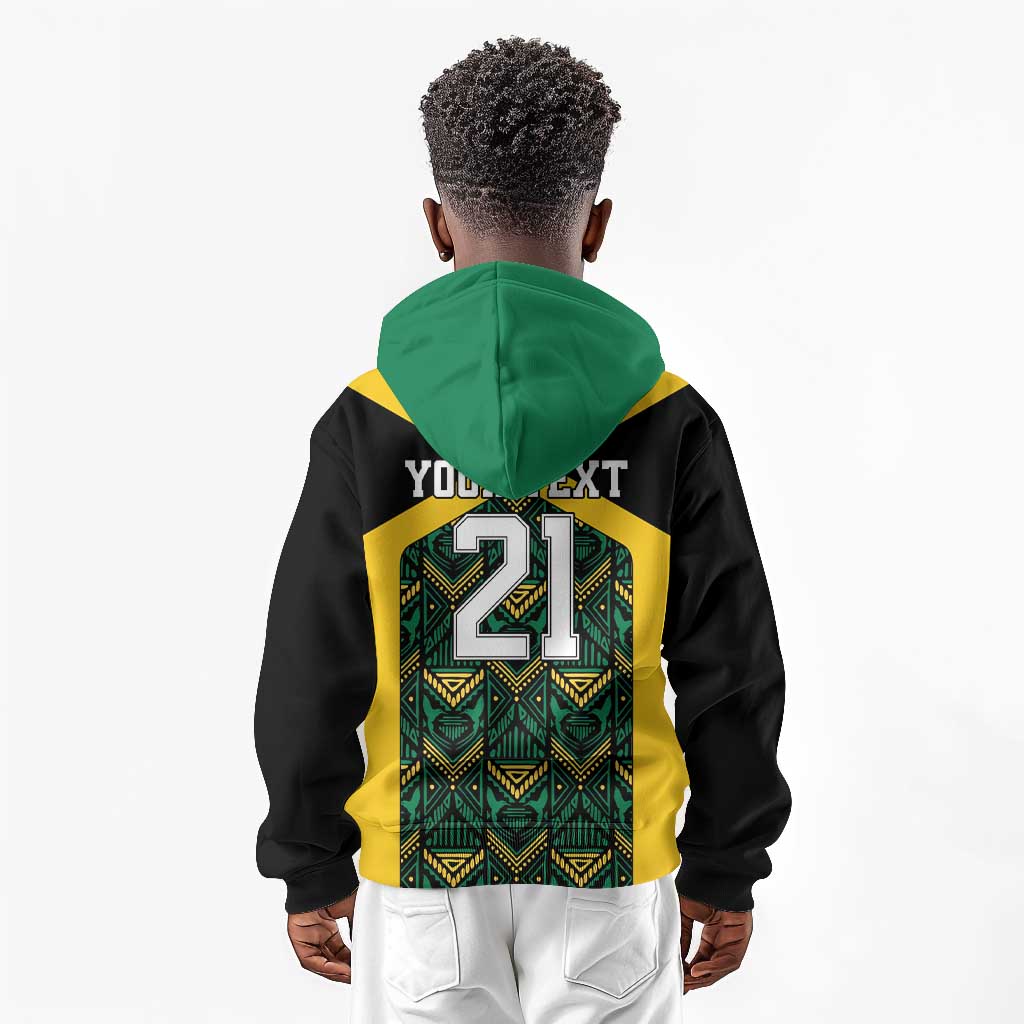 Afro-Jamaicans Football Custom Kid Hoodie Black Ethnic Motifs