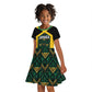 Afro-Jamaicans Football Custom Kid Short Sleeve Dress Black Ethnic Motifs
