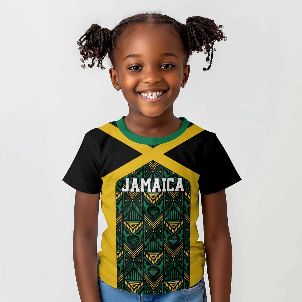 Afro-Jamaicans Football Custom Kid T shirt Black Ethnic Motifs