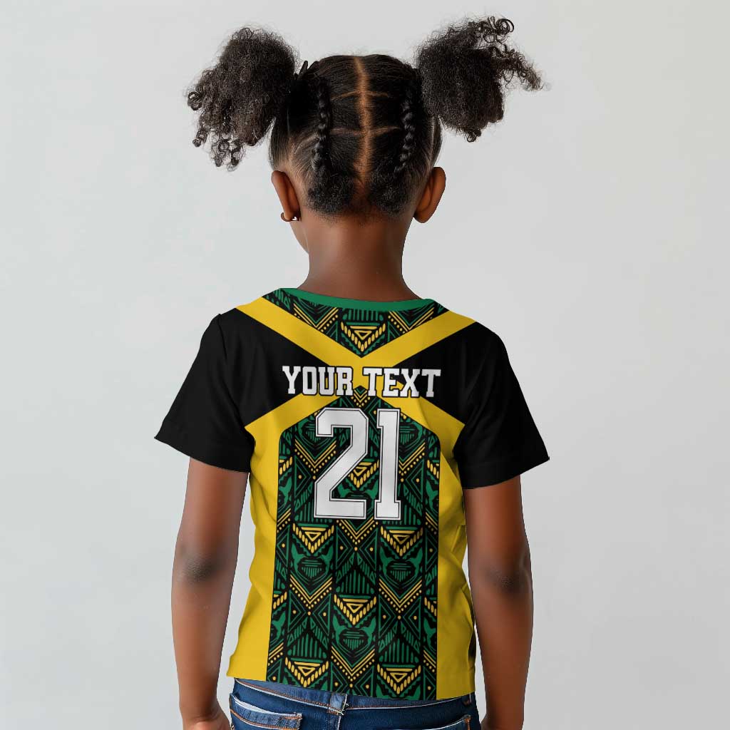 Afro-Jamaicans Football Custom Kid T shirt Black Ethnic Motifs