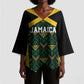 Afro-Jamaicans Football Custom Kimono Sleeve Blouse Black Ethnic Motifs