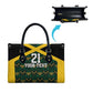 Afro-Jamaicans Football Custom Leather Bag Black Ethnic Motifs