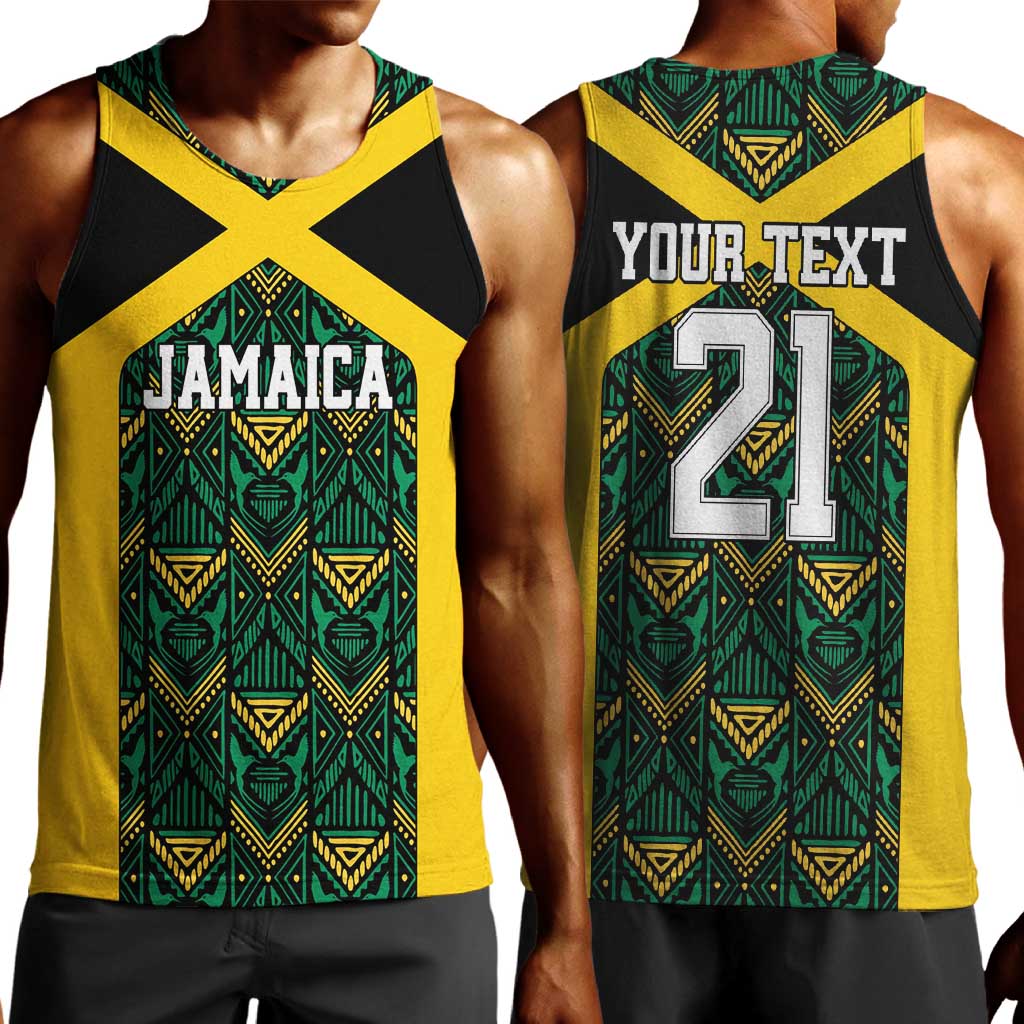 Afro-Jamaicans Football Custom Men Tank Top Black Ethnic Motifs