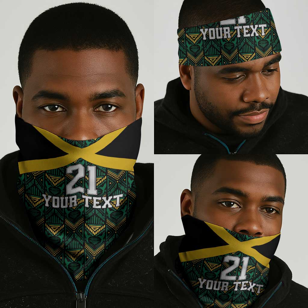 Afro-Jamaicans Football Custom Neck Gaiter Black Ethnic Motifs LT9