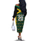 Afro-Jamaicans Football Custom Off The Shoulder Long Sleeve Dress Black Ethnic Motifs