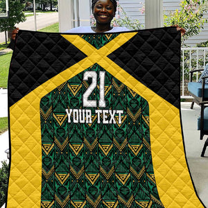Afro-Jamaicans Football Custom Quilt Black Ethnic Motifs