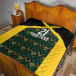 Afro-Jamaicans Football Custom Quilt Black Ethnic Motifs