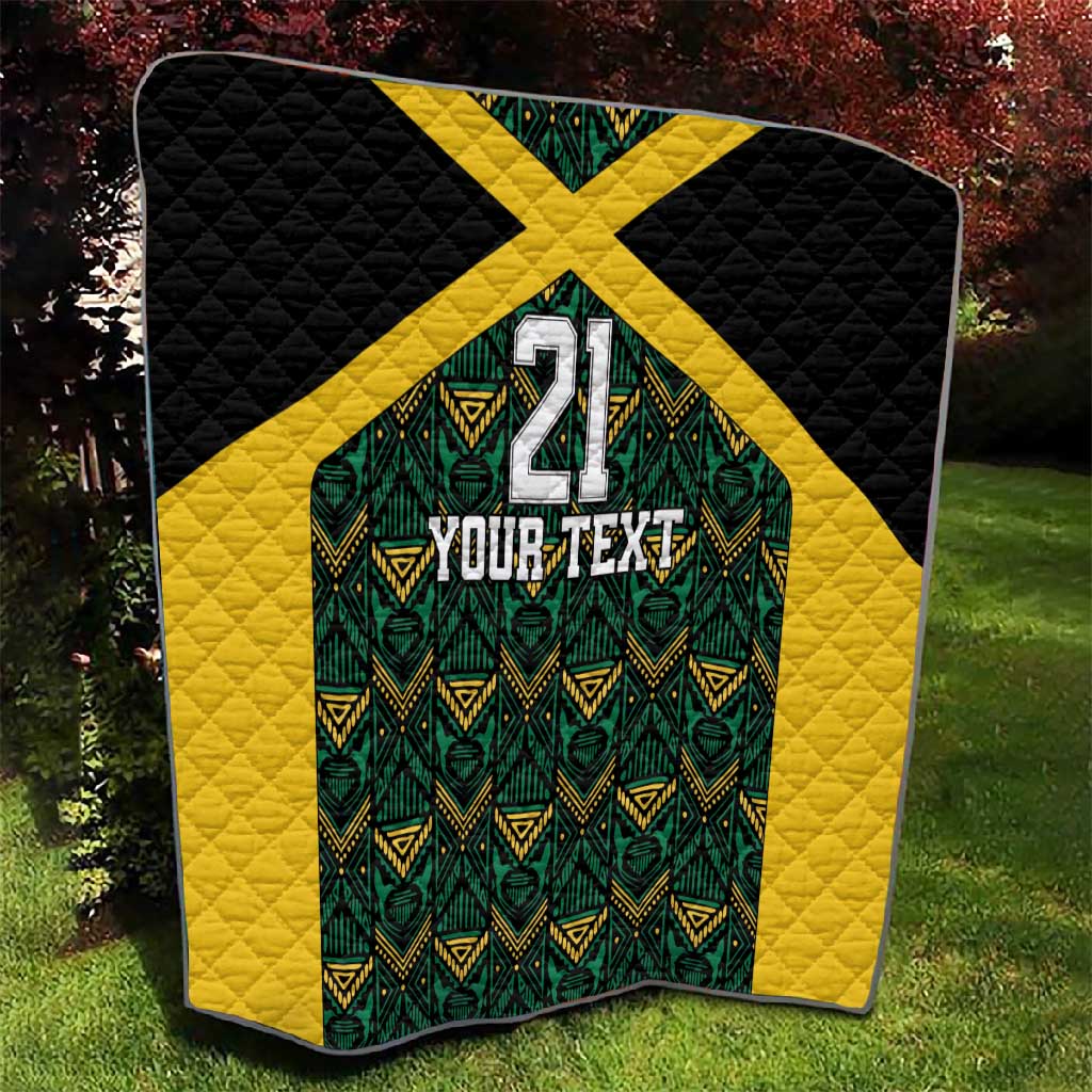 Afro-Jamaicans Football Custom Quilt Black Ethnic Motifs