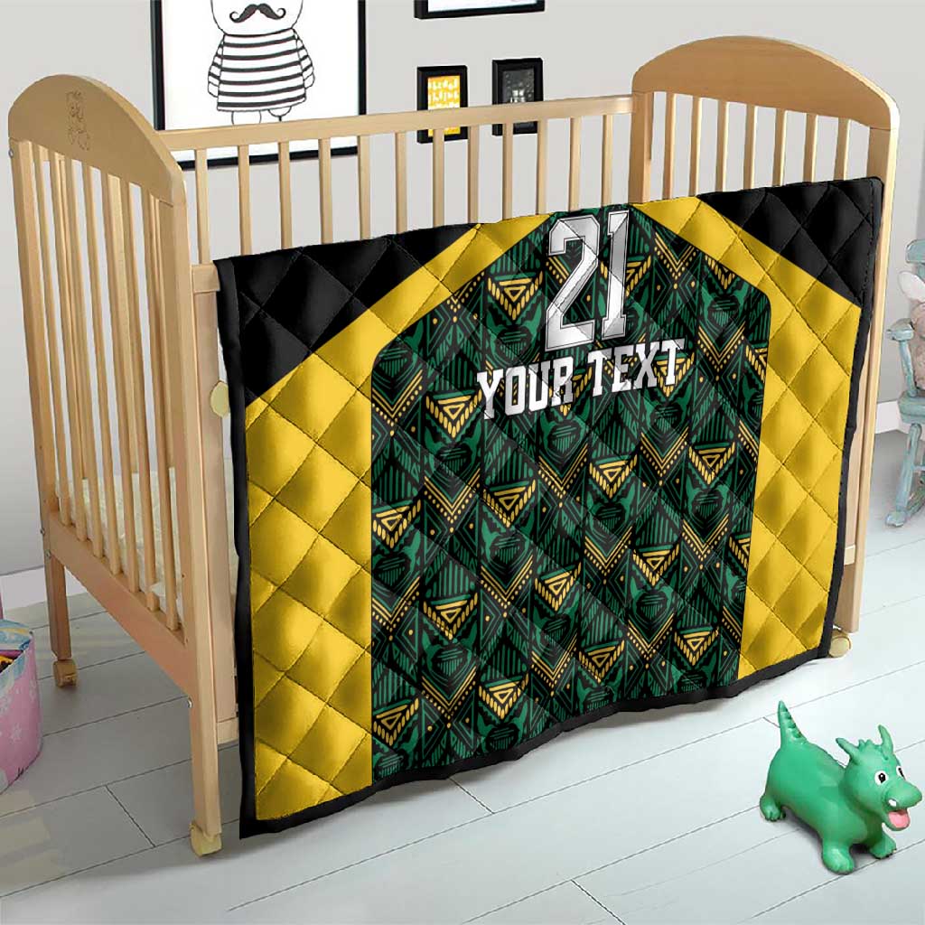 Afro-Jamaicans Football Custom Quilt Black Ethnic Motifs