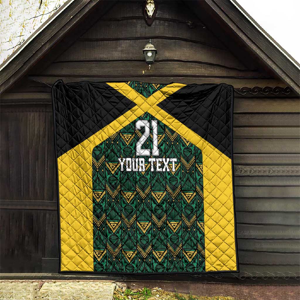 Afro-Jamaicans Football Custom Quilt Black Ethnic Motifs