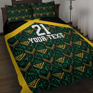 Afro-Jamaicans Football Custom Quilt Bed Set Black Ethnic Motifs