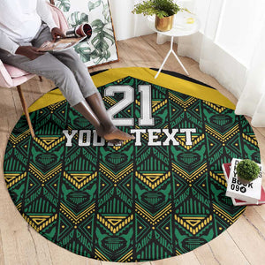 Afro-Jamaicans Football Custom Round Carpet Black Ethnic Motifs