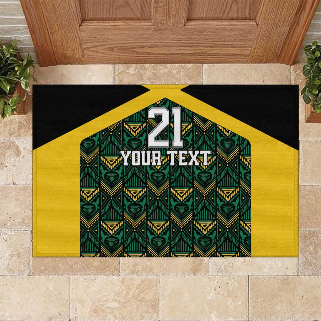 Afro-Jamaicans Football Custom Rubber Doormat Black Ethnic Motifs