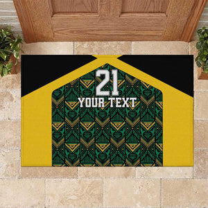 Afro-Jamaicans Football Custom Rubber Doormat Black Ethnic Motifs