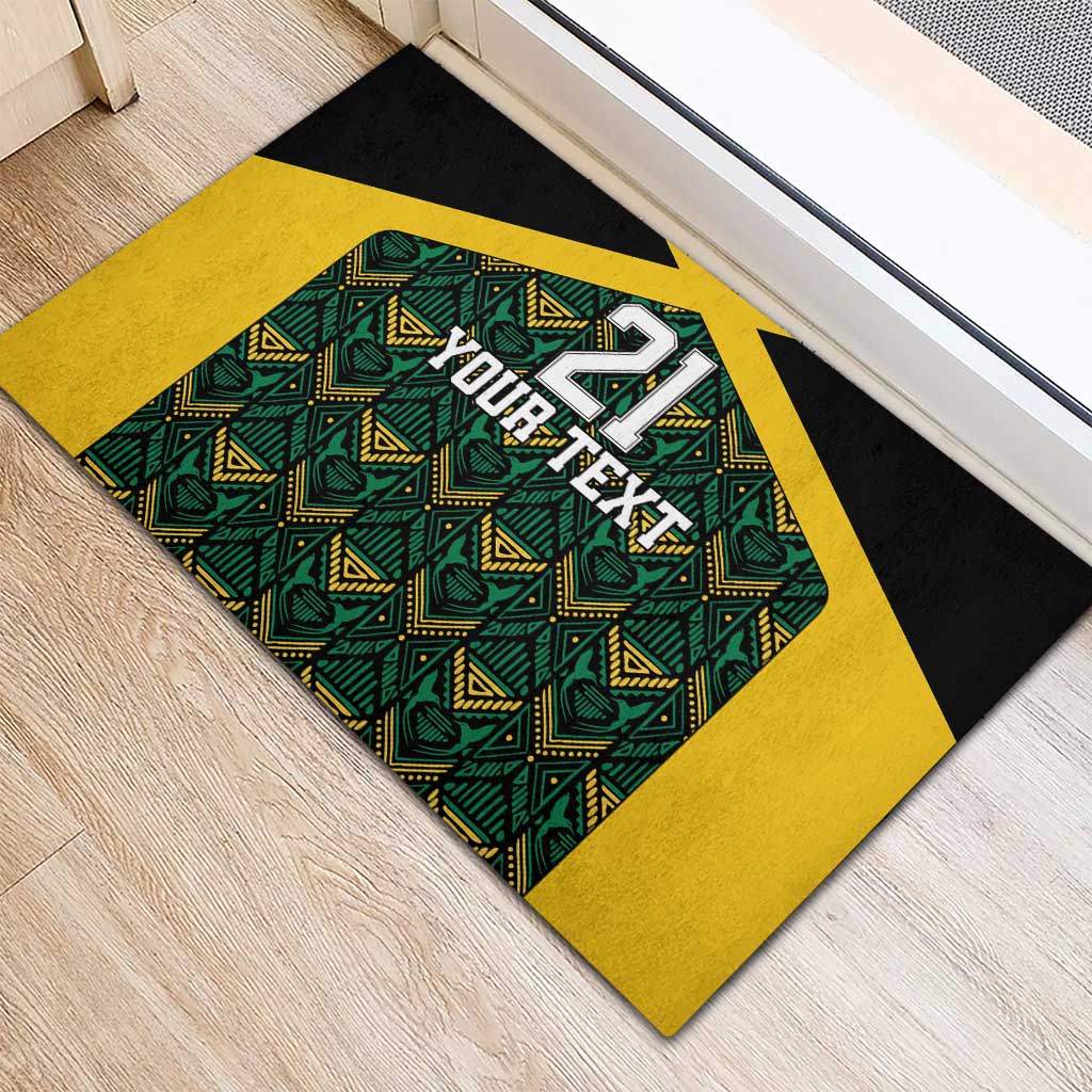 Afro-Jamaicans Football Custom Rubber Doormat Black Ethnic Motifs