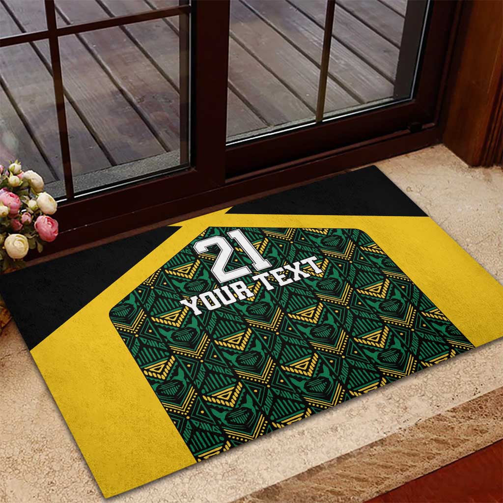 Afro-Jamaicans Football Custom Rubber Doormat Black Ethnic Motifs
