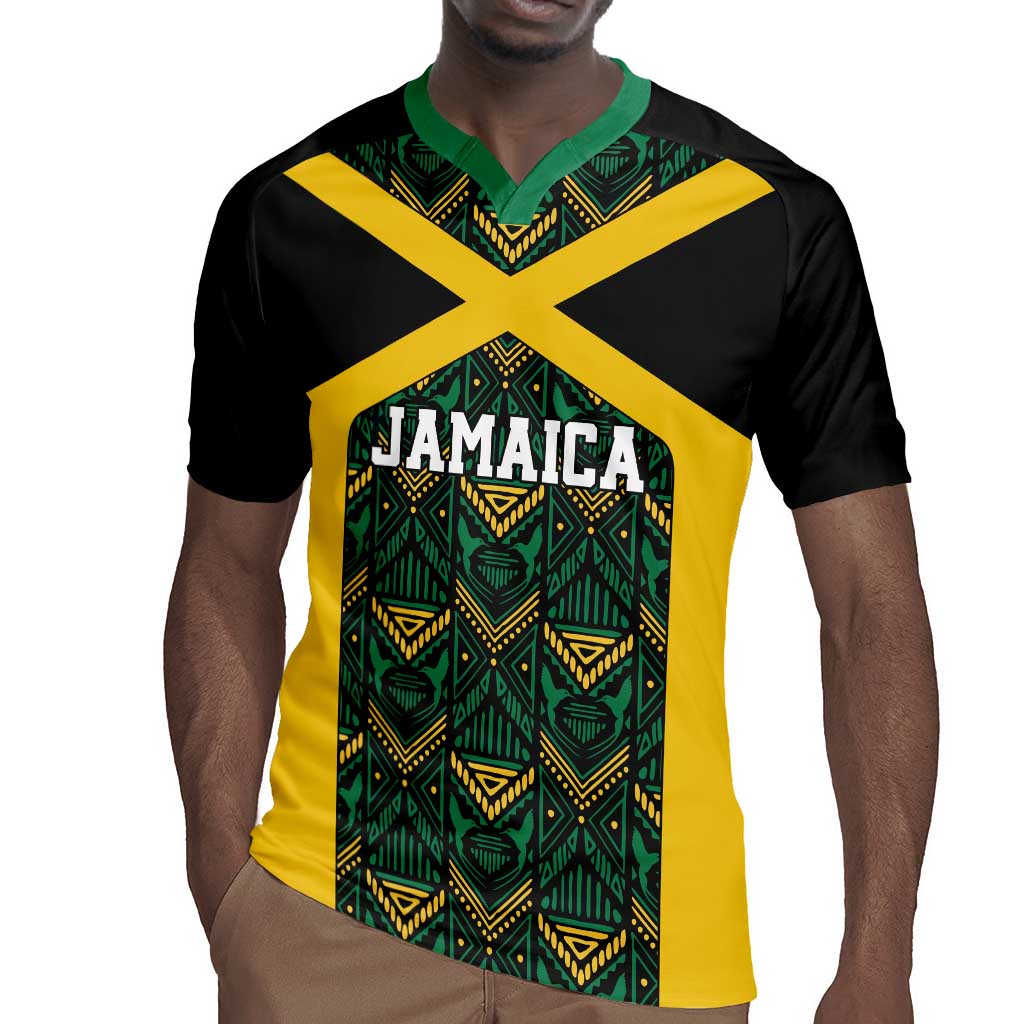 Afro-Jamaicans Football Custom Rugby Jersey Black Ethnic Motifs