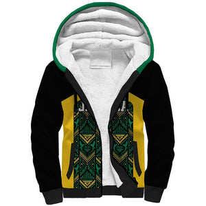 Afro-Jamaicans Football Custom Sherpa Hoodie Black Ethnic Motifs