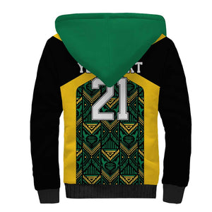 Afro-Jamaicans Football Custom Sherpa Hoodie Black Ethnic Motifs