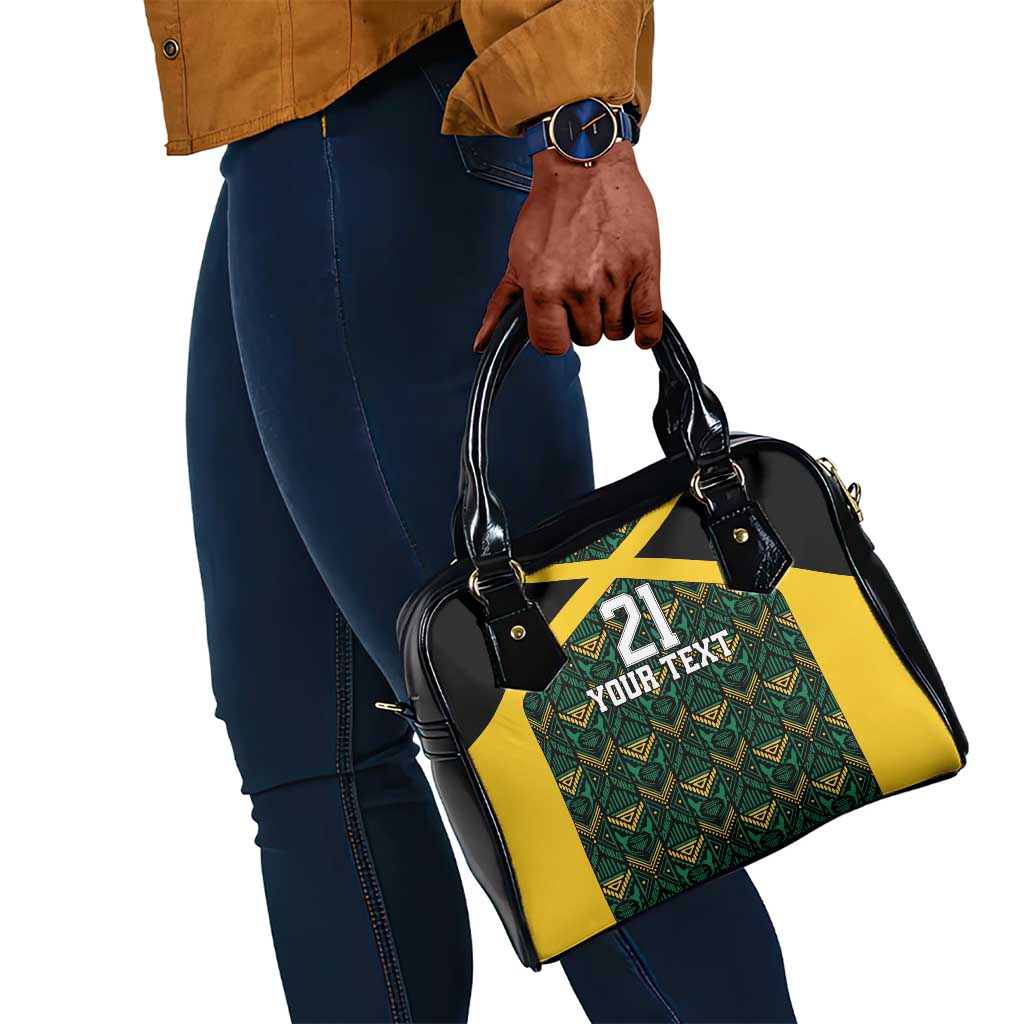 Afro-Jamaicans Football Custom Shoulder Handbag Black Ethnic Motifs
