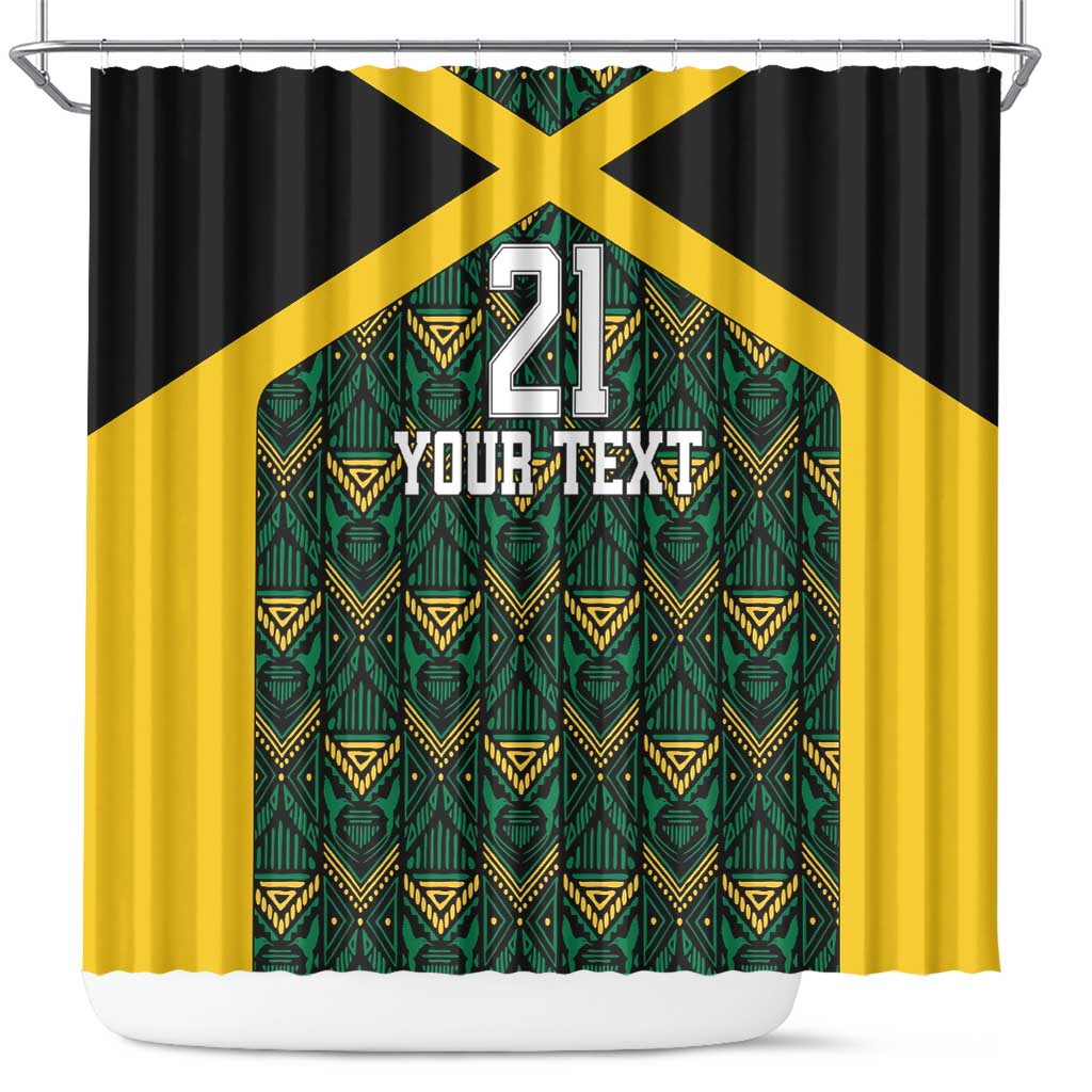 Afro-Jamaicans Football Custom Shower Curtain Black Ethnic Motifs