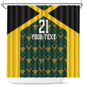 Afro-Jamaicans Football Custom Shower Curtain Black Ethnic Motifs