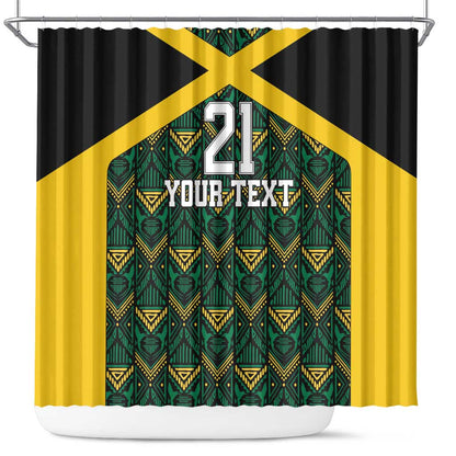 Afro-Jamaicans Football Custom Shower Curtain Black Ethnic Motifs