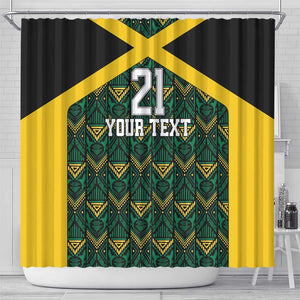 Afro-Jamaicans Football Custom Shower Curtain Black Ethnic Motifs