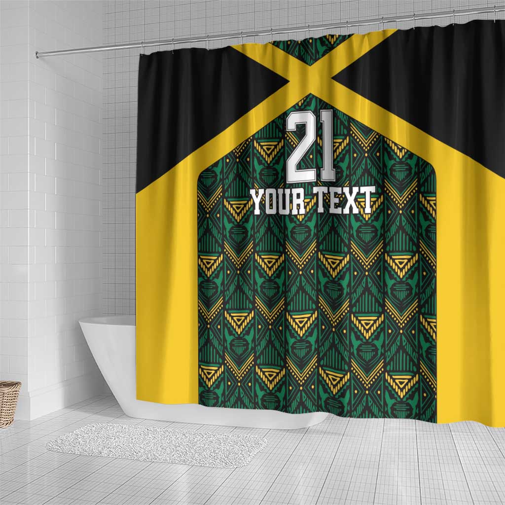 Afro-Jamaicans Football Custom Shower Curtain Black Ethnic Motifs