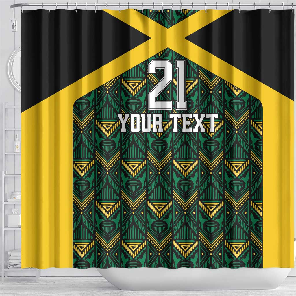 Afro-Jamaicans Football Custom Shower Curtain Black Ethnic Motifs