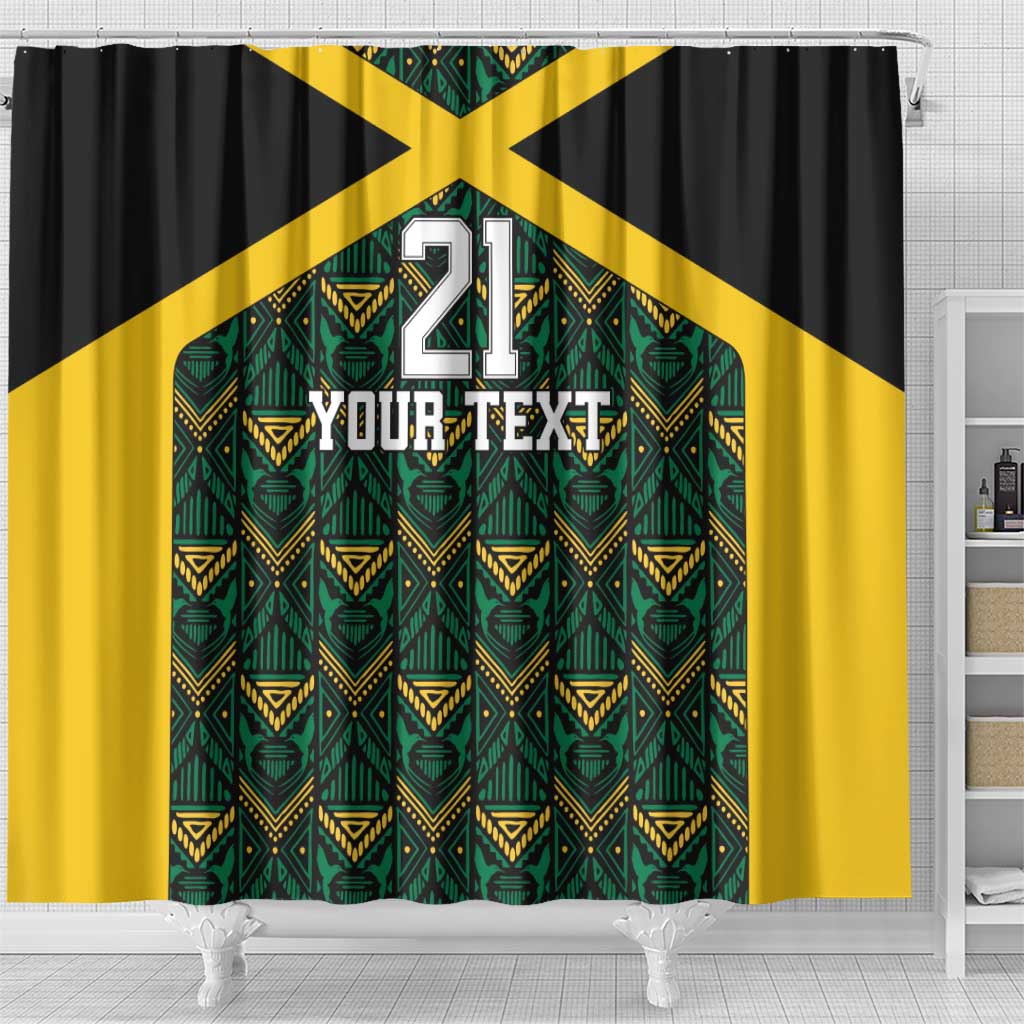 Afro-Jamaicans Football Custom Shower Curtain Black Ethnic Motifs