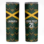 Afro-Jamaicans Football Custom Skinny Tumbler Black Ethnic Motifs