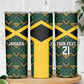 Afro-Jamaicans Football Custom Skinny Tumbler Black Ethnic Motifs