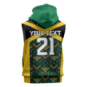 Afro-Jamaicans Football Custom Sleeveless Hoodie Black Ethnic Motifs - African Pride