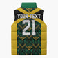Afro-Jamaicans Football Custom Sleeveless Puffer Jacket Black Ethnic Motifs