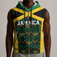 Afro-Jamaicans Football Custom Sleeveless Zip Hoodie Black Ethnic Motifs - African Pride