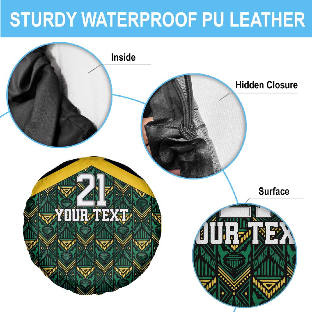 Afro-Jamaicans Football Custom Spare Tire Cover Black Ethnic Motifs