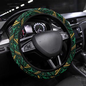 Afro-Jamaicans Football Steering Wheel Cover Black Ethnic Motifs