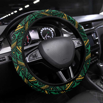 Afro-Jamaicans Football Steering Wheel Cover Black Ethnic Motifs