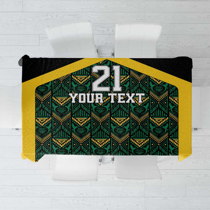 Afro-Jamaicans Football Custom Tablecloth Black Ethnic Motifs