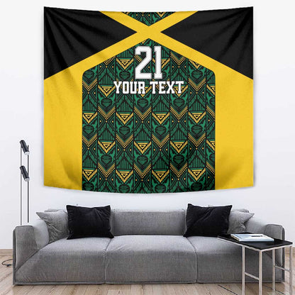 Afro-Jamaicans Football Custom Tapestry Black Ethnic Motifs