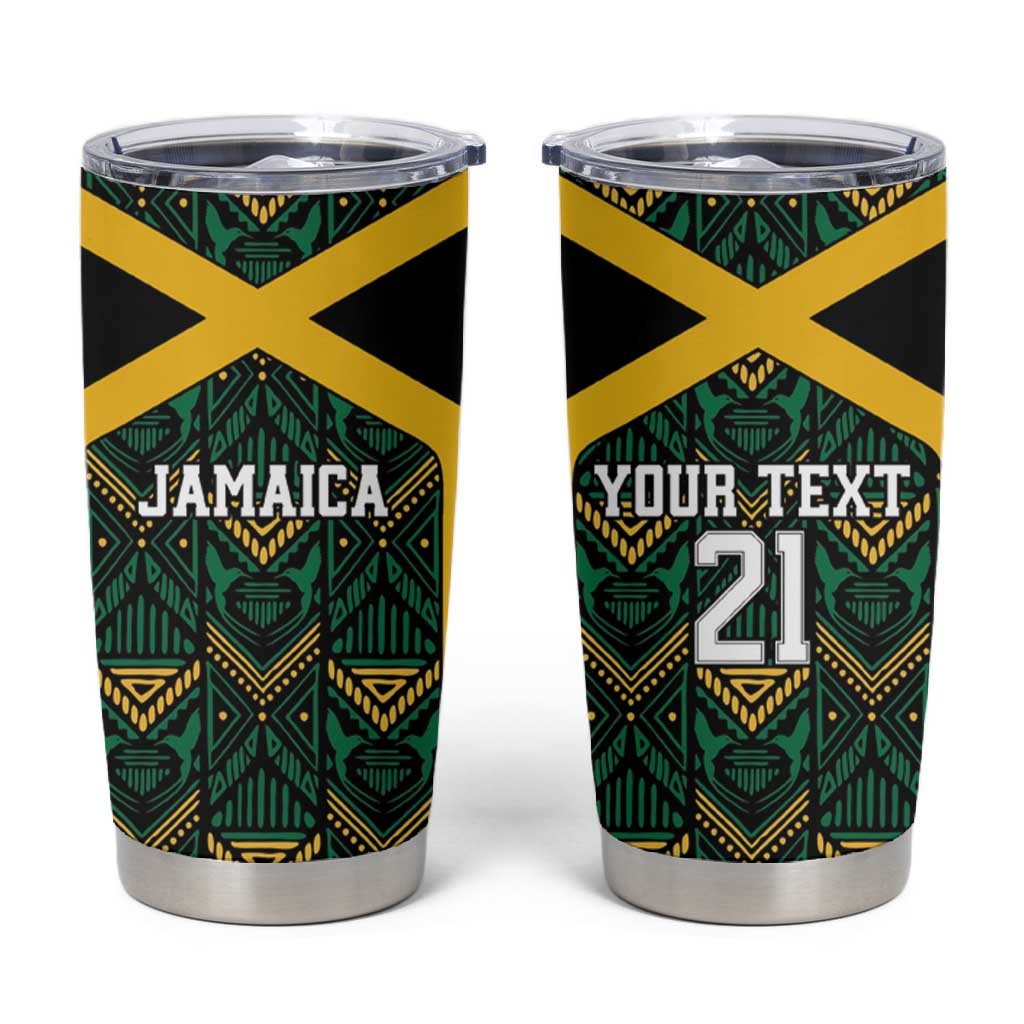 Afro-Jamaicans Football Custom Tumbler Cup Black Ethnic Motifs