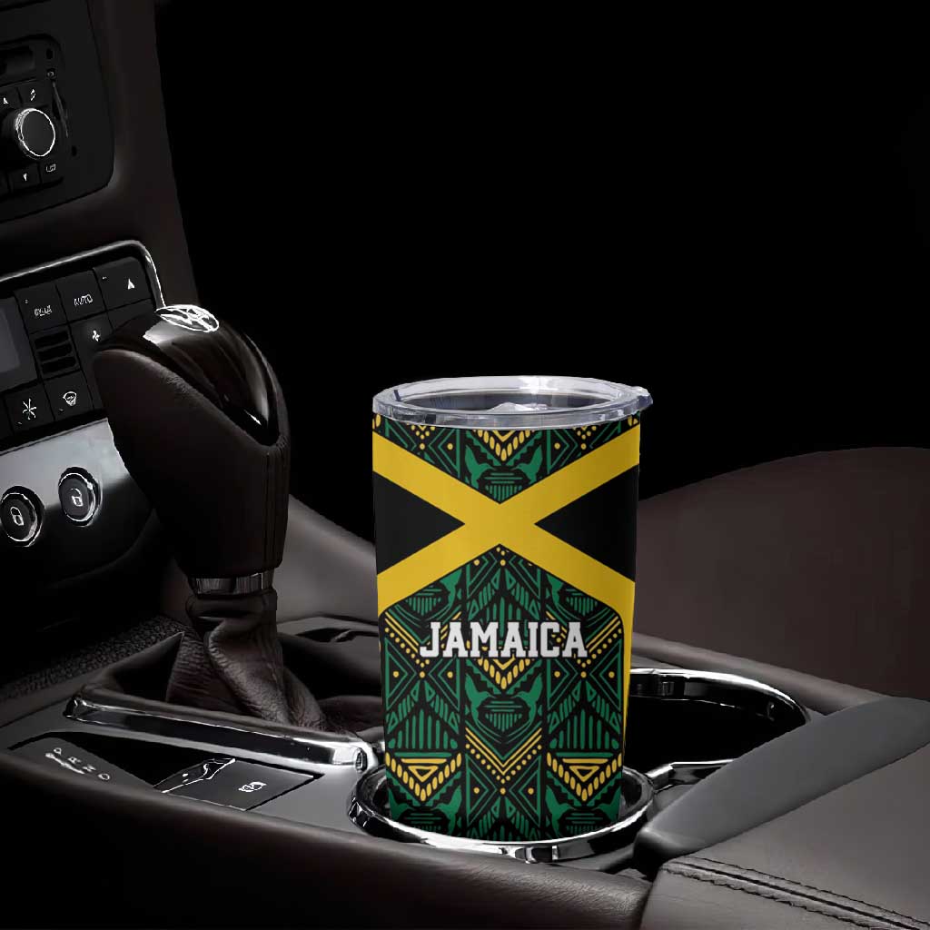 Afro-Jamaicans Football Custom Tumbler Cup Black Ethnic Motifs